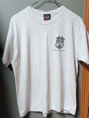 Harley-Davidson Light Gray Short Sleeve Police Badge Tee Large